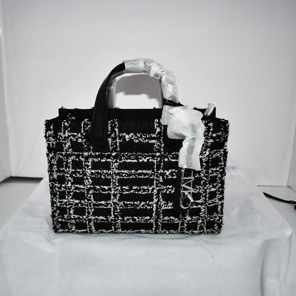 MICHAEL Kors Gigi SMALL Distressed Cotton Messenger Bag in Black #30S4S3GM5C NWT